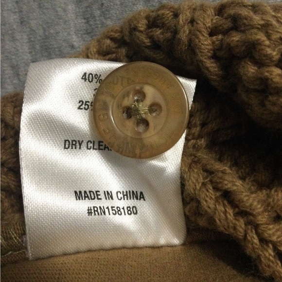 Honor the Gift Tan Vegan Leather And Knit Cardigan Men’s Size L - Picture 6 of 7